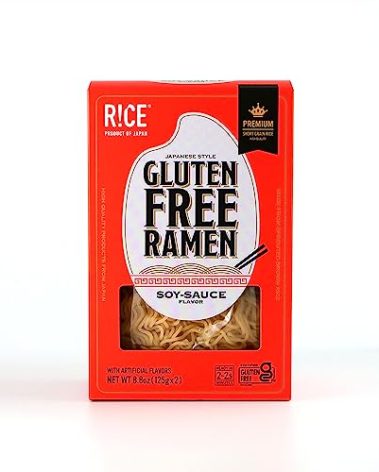 [R!CE] Japanese Style Gluten-Free Ramen | Authentic Shoyu (Soy-Sauce) Flavor with Premium Short-Grain Sprouted Brown Rice Noodles | Traditional Soup Base | Made in Japan (Shoyu 2-Pouches x 1 Pack)