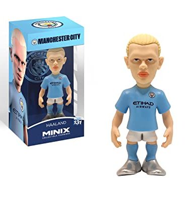 MINIX COLLECTIBLE FIGURINES – Erling Haaland, Official Manchester City, Sports Collectable 12 cm Figurine, Unique Soccer Gift for All Ages, Football Stars