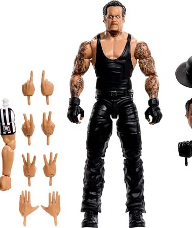 Mattel WWE Elite Collection Action Figure, SummerSlam Undertaker Collectible with Accessory & Referee Build-A-Figure Parts