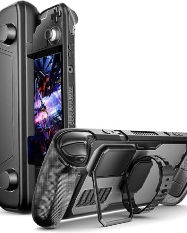 JSAUX PC0104 ModCase Compatible with Steam Deck, Steam Deck Case Comprehensive Protection Include Detachable Front Shell, Body Protective Shell, Metal Bracket and Strap - Basic Set