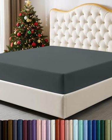 Utopia Bedding Cal King Fitted Sheet - Bottom Sheet - Deep Pocket - Soft Microfiber -Shrinkage and Fade Resistant-Easy Care -1 Fitted Sheet Only (Grey)