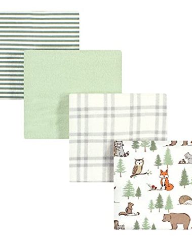 Hudson Baby Unisex Baby Cotton Flannel Receiving Blankets, Forest Animals, One Size