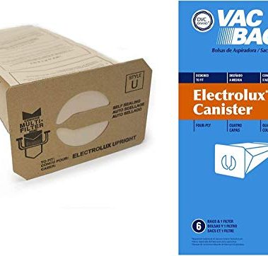 DVC Replacement 4 Ply Vacuum Bags For Aerus & Electrolux Style R Fits Epic, Guardian, Lux, Renaissance Canister Vacuum Cleaners | 6 Vacuum Bags & 1 Filter Included