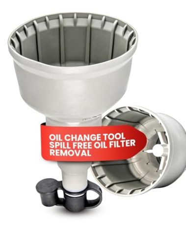 Oil Udder XL Oil Change Tool - Fits Oil Filters Up to 4" Diameter - Spill-Free Oil Filter Funnel with Magnet - Hands Free Magnetic Hold to Filter - Durable Nitrile Rubber Construction for Maximum Grip