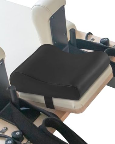 MABOZOO Pilates Head and Neck Support Pillow, Black PU Leather Cushion for Pilates Reformer Accessories, Pilates Cushion Pillow Enhance Comfort for Pilates Home Gym Workout