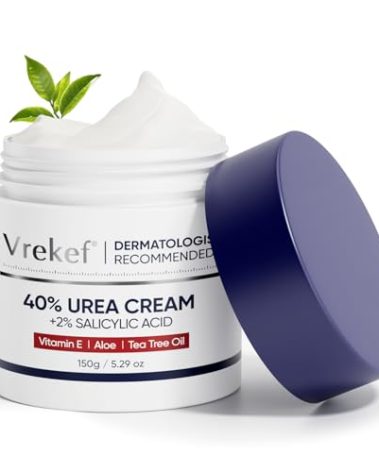 VREKEF Urea Cream 40 Percent for Feet Maximum Strength, Urea Cream 40% Plus Salicylic Acid 2%, Foot & Hand Cream for Dry Cracked