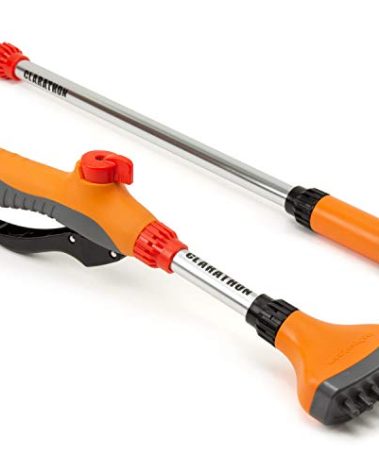 Clarathon Jet Stream Spa & Pool Filter Cleaner Dual Tool Set with Fan Spray Head for Outer Pleats + Long-Reach 360° Cartridge Core Cleaning Wand