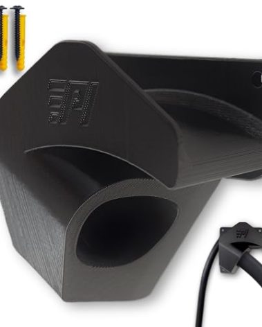 TriaFlatâ„¢ NACS Tesla Charger Wall Mount - Heavy-Duty Compact Cable Holder for Model Y/3/S/X Cybertruck Rivian Ford Hyundai Kia Chevrolet Nissan & NACS Compatible EVs (Right Side, Black)