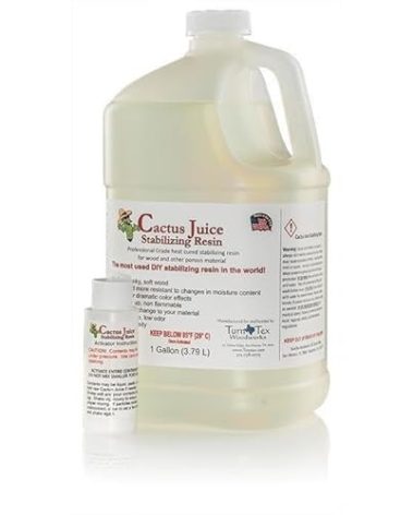 BVV Cactus Juice Stabilizing Resin for Woodworking - Cures & Hardens Soft Wood for DIY Projects, Carpentry - 1 Gallon Cactus Juice Resin - Activator Included