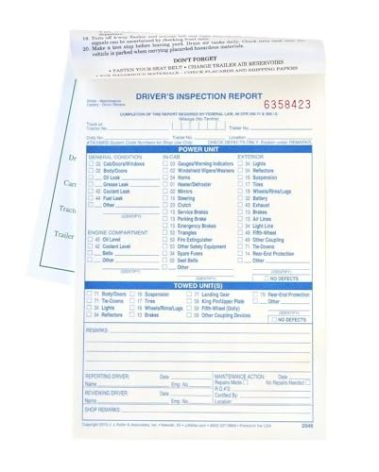 Detailed Driver's Vehicle Inspection Report 4-pk. - Book Format with 31 Sets, 2-Ply Carbonless, Blue Ink, 5.5" x 8.5", Meet FMCSR Requirements, J. J. Keller & Associates, Inc.