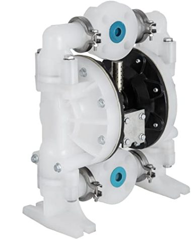VEVOR Air-Operated Double Diaphragm Pump 1 inch Inlet/Outlet 30GPM Polypropylene Max 120PSI for Chemical and Industrial Use