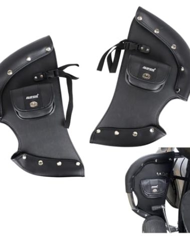 AUFER Highway Crash Bar Cover Soft Closeouts Soft Lowers Chaps Leg Warmer Bag Rain Wind Lower Deflectors Guard Cover Compatible With For 2014-2020 Indian Chief Chieftain Thunder Stroke Models