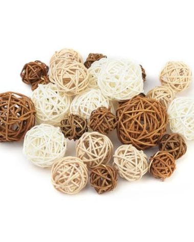 Taopk Ensk 27 Pcs Rattan Balls Decorative Balls with Natural Woven Texture, Wicker Orbs for Vase Fillers, Decorative Balls for Bowls,Table Decor, Wedding Party Decoration