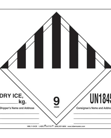 Labelmaster HML11-DICE Dry Ice Label, Hazmat, 4.75" x 4" (Pack of 500)