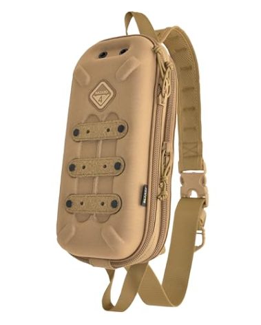 HAZARD 4 Bandoleer - Mini Tactical Sling Bag - EDC/CCW Shoulder Crossbody Pack - Water Resistant Small Chest Satchel - Durable Carry Travel Backpack - Military-Style Single Strap Body Pack - Coyote