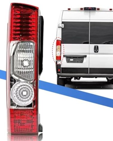 Convitex Replacement Driver Side Tail Light Without Circuit for RAM ProMaster 1500 2500 3500 for 2010-2023, w/o Bulbs Harness, Work Van Left Rear Lamp for 4725947AB LH