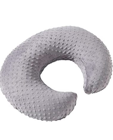 DONOMILO Dots Nursing Pillow Cover, Case Plush Breathable Breastfeeding Pillow Slipcover Fits Nursing Pillow, Super Soft Snug Positioners for Baby Boy Baby Girl (Rose Gray)