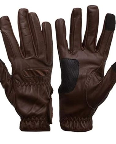 eGlove eQUEST GripPro Leather Touchscreen Horse Riding Gloves (Chocolate Brown, XX-Large)