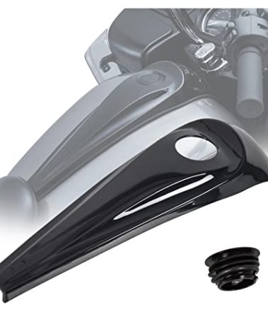 ECOTRIC Smooth Dash Fuel Console & Gas Tank Cap Cover Compatible with 2008-2023 Harley Touring Street Road Glide Electra Glide FLHT FLHX Tri Glide Ultra Limited Gloss Black