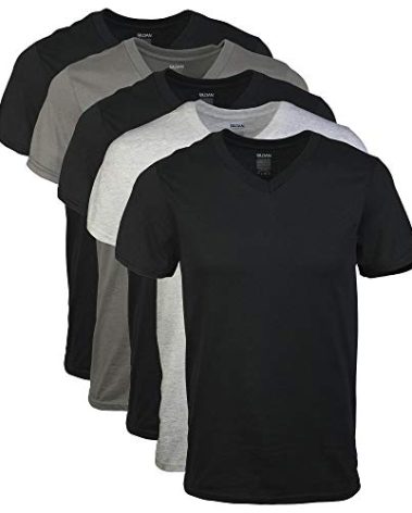 Gildan Men's V-Neck T-Shirts, Multipack, Assorted (5-Pack), X-Large