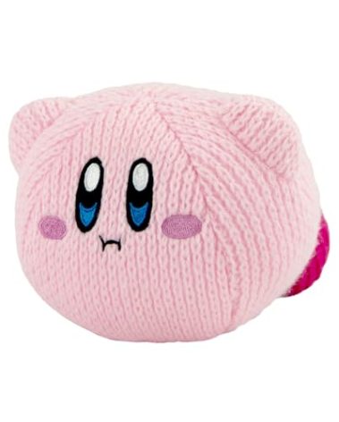 TOMY Nuiguru Knit Kirby Plush - Hovering Kirby Plushie - Crochet Plushies - Collectible Crochet Stuffed Animals - Soft Knit Plush Toys and Kirby Room Decor - 6 Inch