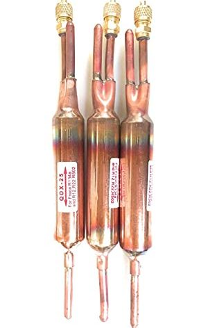 3PC FILTER DRIER REFRIGERANT LIQUID LINE WITH CHARGING VALVE 1/4 X 1/4 25 grams