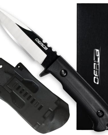 OERLA TAC OLK-035PK Outdoor Knife Fixed Blade Camping Hunting Survival Field Knife 420HC Full Tang Steel Blade with Kydex Sheath and EDC Tactical Belt Clip