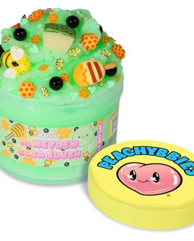 Peachybbies Honeydew Boba Slush Slime, Made in USA Premium, 100% Authentic, 7 oz. ICEE, Scented for Kids, ASMR, Fidget Toys