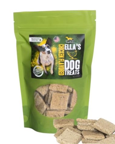 DogaBetix Ella's Diabetic Dog Treats Chicken (8oz) - Low Glycemic Ingredients - Vet Approved - Made in USA by Owners of Diabetic Dogs - Developed to Help Keep Glucose Levels Stable