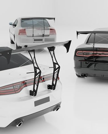 Narpes Rear Spoiler Wing 56inch GT Big Large Racing Style Trunk Chassis Mount Spoiler for Dodge Charger All Models All Years Painted Gloss Black