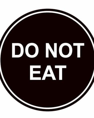 Do Not Eat Warning Sticker,1.5inch 300pcs Black Do Not Eat Warning Sticker Safety Warning Label