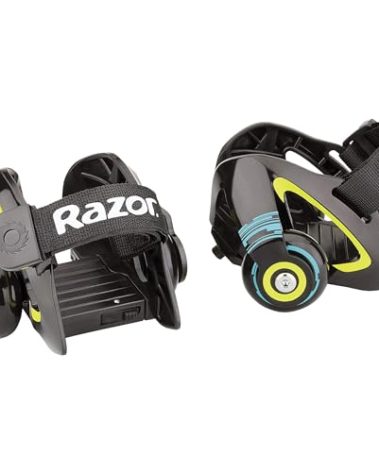 Razor Heavy Duty Jetts Heel Wheels with Spark Pads, Skid Pads, and Hook and Loop Strap for Ages 6 or Older and Supports up to 176 pounds, Green