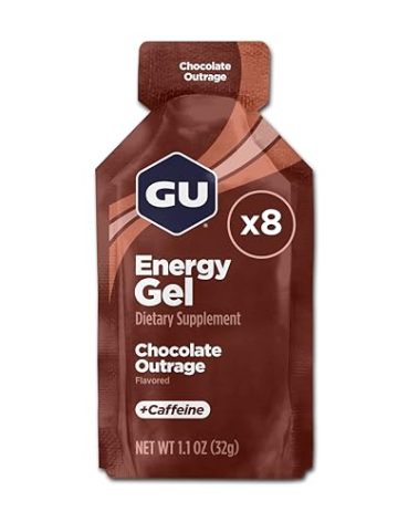 GU Energy Original Sports Nutrition Energy Gel, 8-Count, Chocolate Outrage