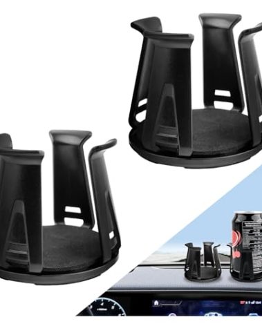 2PCS Car Cup Holder Insert,2026 Upgraded Cupholder Insert for Car with Adaptive Clamping Arm,Essential Self-Adhesive Automotive Cups Holders for Fixing Water Cups and Drinks