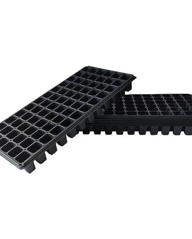 RooTrimmer Deep 72 Cell Seedling Trays, Thick Durable 72 Cell Plug Tray Big Cell Seed Trays for 1020 Flat Trays Germination (10-Pack, 21.25"×11", 2.36" Height, High)