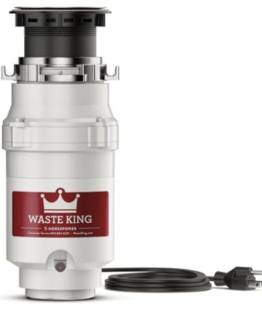 Waste King Garbage Disposal for Kitchen Sink with Power Cord, L-1001