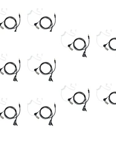 TDYU Walkie Talkie Earpiece with Mic Covert Acoustic Tube Compatible with Cobra Microtalk PX650 Cxt195 Cx112 PX655 ACXT1035r ACXT145 ACXT545 RX385 RX685 Two Way Radio 10 Pack