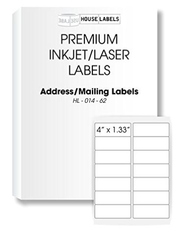 400 Sheets; 5,600 Labels, 14-UP, Address/Mailing Labels (4.0" x 1-1/3") - BPA Free!