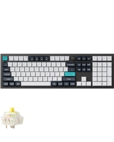 Keychron Q6 Max QMK/VIA Bluetooth Wireless /2.4 GHz/USB-C Wired Custom Mechanical Keyboard, Full Size Programmable Knob RGB Backlit Hot-Swappable Gateron Banana Switch for Mac Windows Linux - Black