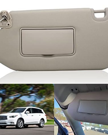 NHILES Left Driver Sun Visor with Lamp & Mirror for 2013-2020 Nissan Pathfinder 2014-2020 Infiniti QX60 and 2013 Infiniti JX35,OEM: 96401-9PB0A 964009PB0A Beige