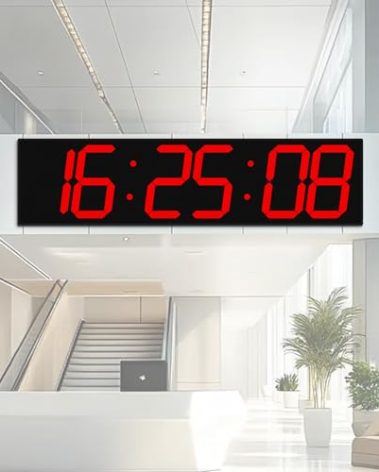 CHKOSDA Large Digital Wall Clock 28" with GPS Auto-Sync, Remote Control & Timer, Wall-Mounted for Classroom, Office, Gym, Conference Room