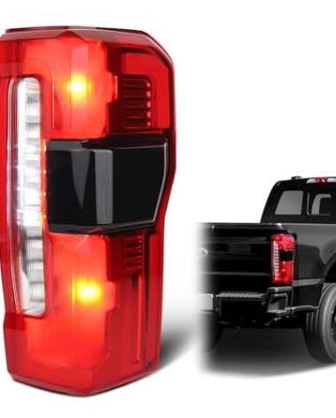 Tail Lights Compatible with 2023 2024 2025 Ford F250/F350/F450 Super Duty XLT/LARIAT/King Ranch Taillights Rear Tail Light Assembly PC3Z13404B (Halogen with Blind Spot Right Passenger Side)