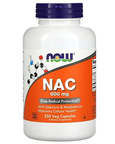 NOW Foods, NAC 600mg with Selenium, 250 Capsules (Pack of 2)