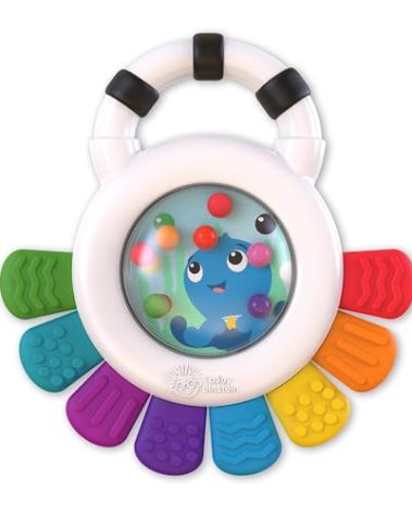 Baby Einstein Outstanding Opus The Octopus Sensory Rattle & Teether Multi-Use Toy, BPA Free & Chillable, 3 Months & up, Multicolored