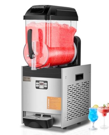 VEVOR Commercial Slushy Machine, 12L Single Tank Frozen Drink Machine, 48 Cups Stainless Steel Margarita Smoothie Frozen Drink Maker, Slushie Maker for Home Party Restaurants Cafe Bars