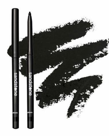 Sandstone Scandinavia Waterproof Eyeliner Pencil - Vegan Hypoallergenic for Sensitive Eyes - Smudge Proof Gel liner - Hypoallergenic Makeup (Black)