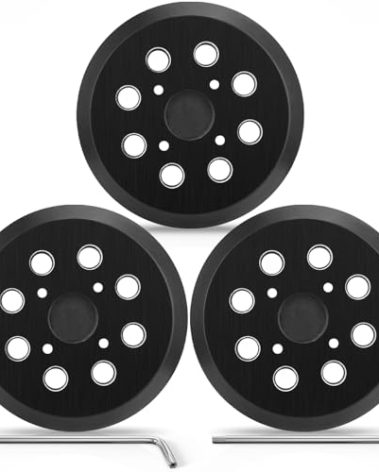 Gnellkoor 3 Pack 5" 8 Hole Replacement Sander Pad Compatible with Milwaukee 6021-21 6034-21 2648-20 2648-21 Orbital Sander Hook and Loop Replacement Part #51-36-7100 (4 Screw Holes Sander Pads)