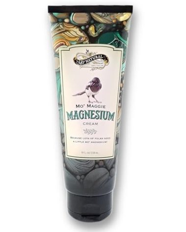 Mo’ Maggie Topical Magnesium Cream | Highest Concentration of Zechstein Magnesium | Organic Opulent Oils & Shea Butter by Mo' Natural | 8 oz | New Package Design | Same Formula
