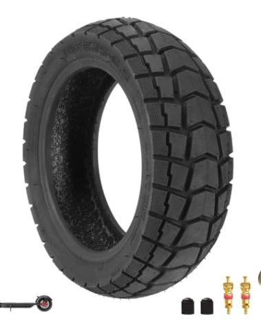 10x2.75‑6.5 Tire 10 Inch Electric Scooter Vacuum Rubber Tires compatible with Speedway 5 Dualtron 3 Off Road Hover-1 Alpha JOYOPR S Hiboy Titan PRO Tubeless Replacement Outer Tyre Explosion-Proof