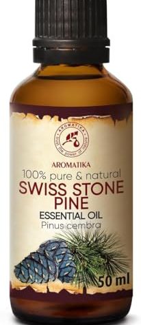Swiss Stone Pine Essential Oil 1.7 Fl Oz (50ml) - Pinus Cembra - Aromatherapy - Homescents - Coniferous Aroma - Christmas Aroma - Pure Stone Pine Oil for Body - Diffusers - Relaxation - Sauna